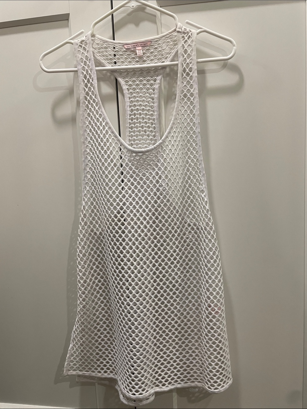 Victoria's Secret Beachwear Mesh Tank Dress White
